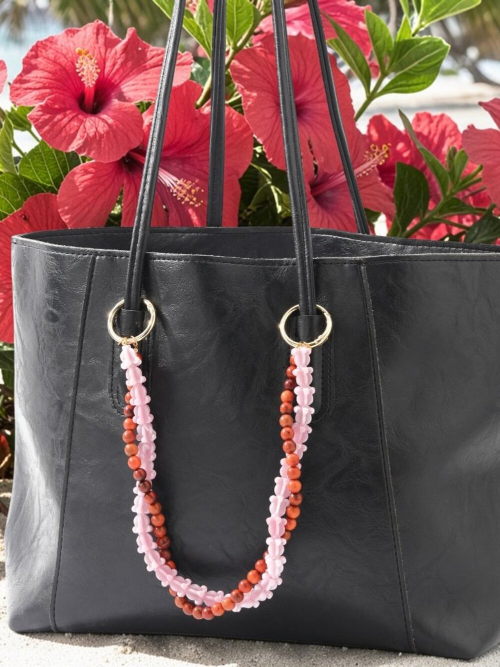 Hawaii Double Strand Bag Lei, Purse Lei Hanging Charm, Crown Flower